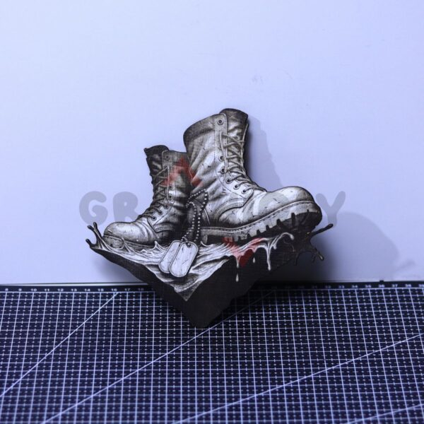 Combat Boots Splash Laser File - SVG, WWS, XCS, LBRN2