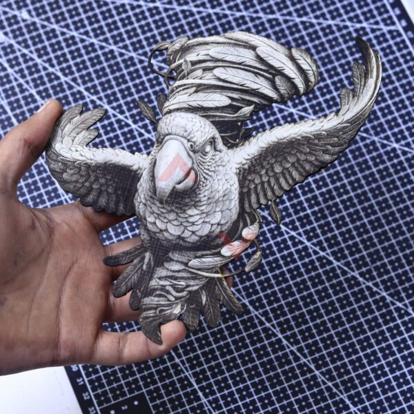 Parrot with Feather Spiral