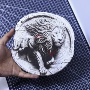 Lion with Flowing Mane 3D Illusion