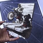 Motocross Cliff Jump 3D Illusion Laser File - SVG, WWS, XCS, LBRN2