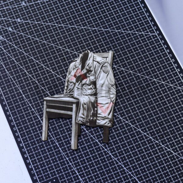 Military Jacket on Chair 3D Illusion Laser File - SVG, WWS, XCS, LBRN2