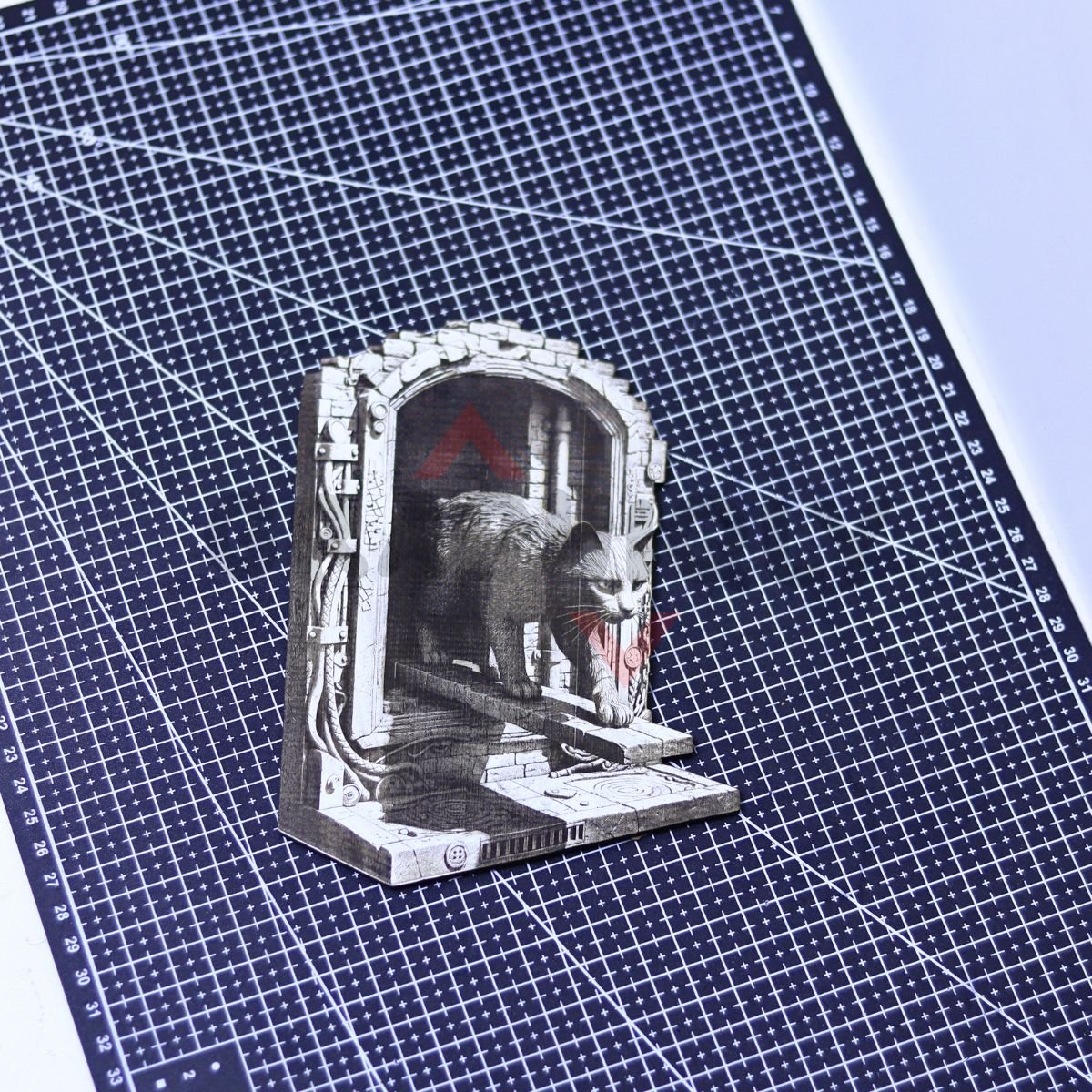 Cat on Ledge 3D Illusion Laser File - SVG, WWS, XCS, LBRN2 - Image 3