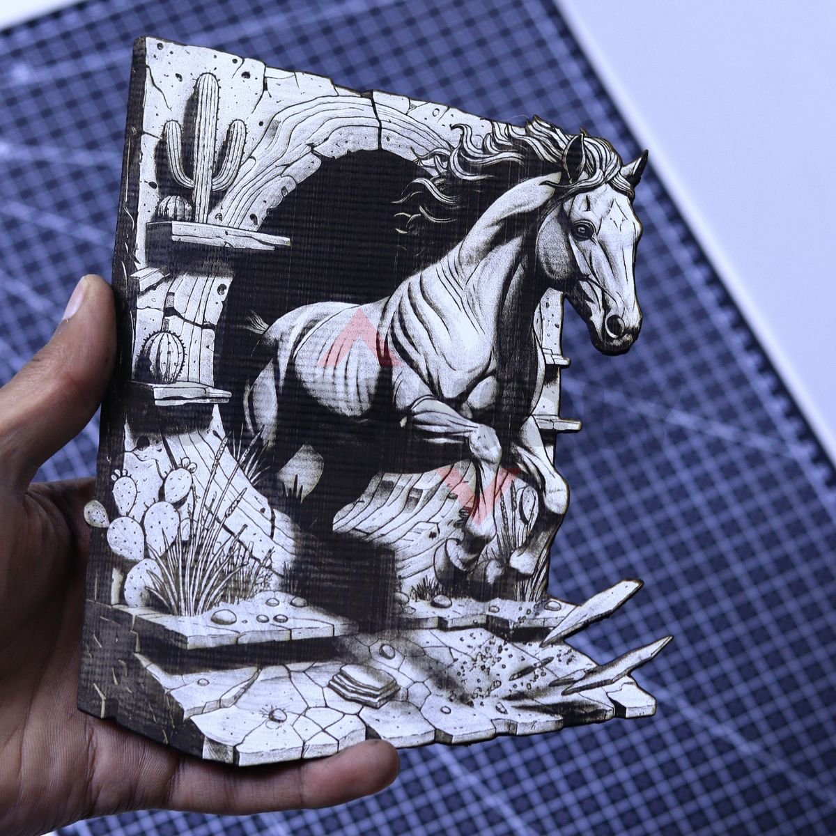 Horse Coming Out of Archway 3D Illusion