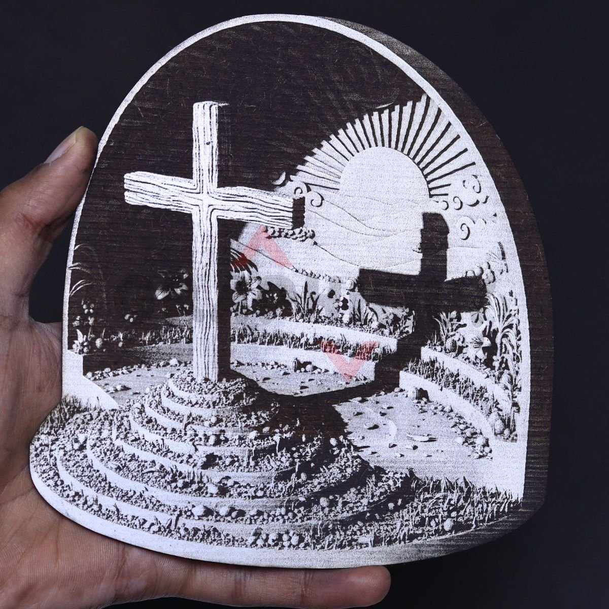 Cross Sunrise Scene 3D Illusion