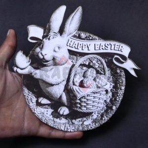 Happy Easter Harvest Bunny 3D Illusion
