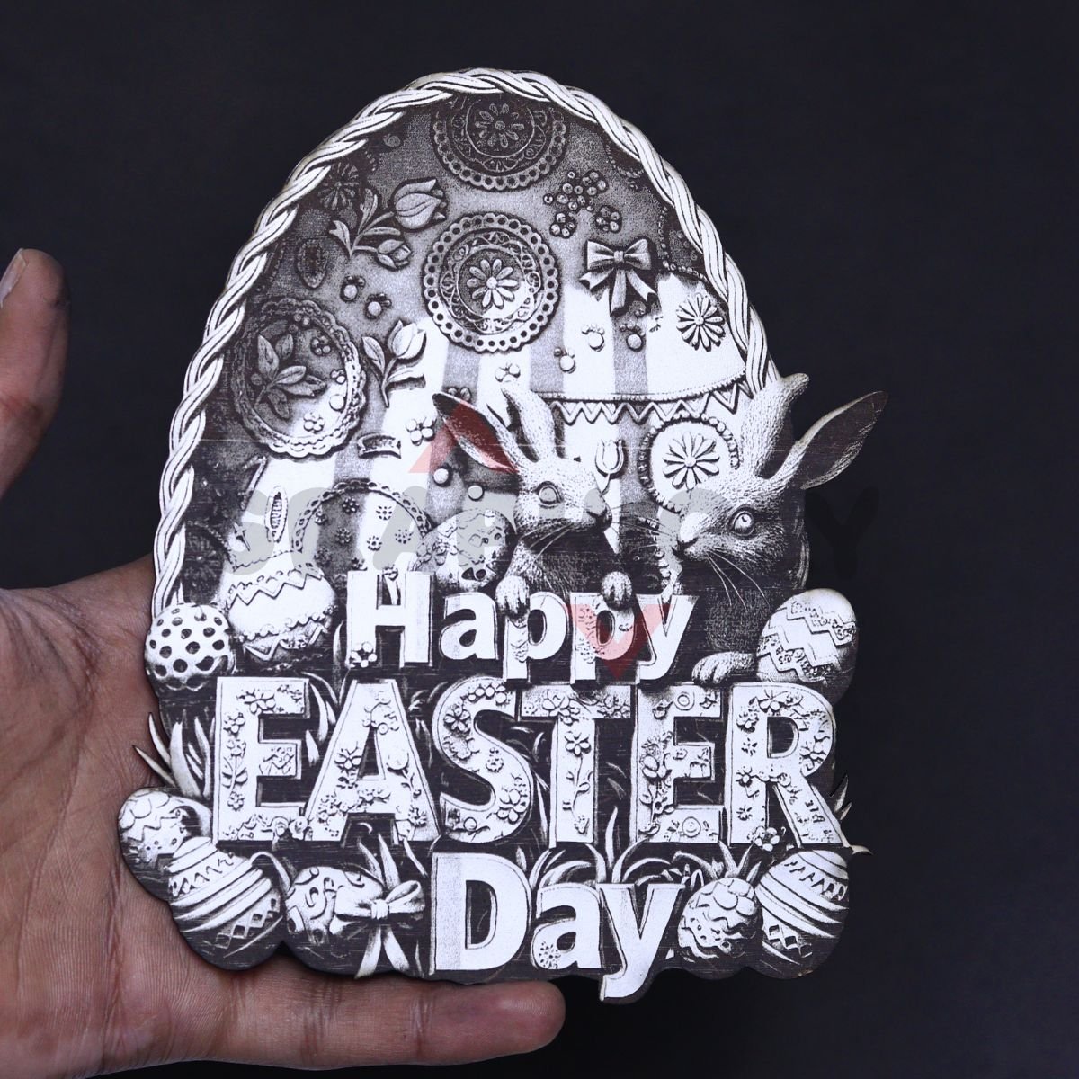 Happy Easter Day Sign 3D Illusion