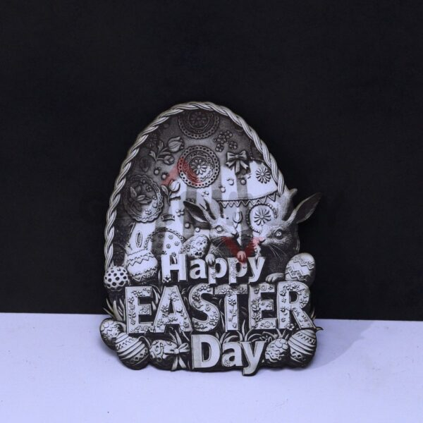 Happy Easter Day Sign 3D Illusion Laser File - SVG, WWS, XCS, LBRN2