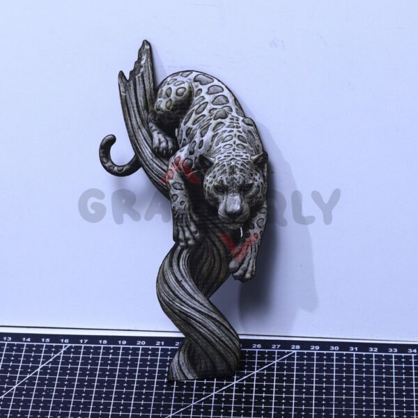 Leopard on Twisted Branch Laser File - SVG, WWS, XCS, LBRN2
