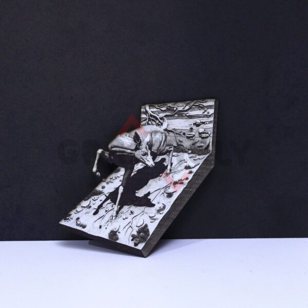 Deer Running on Slab 3D Illusion Laser File - SVG, WWS, XCS, LBRN2