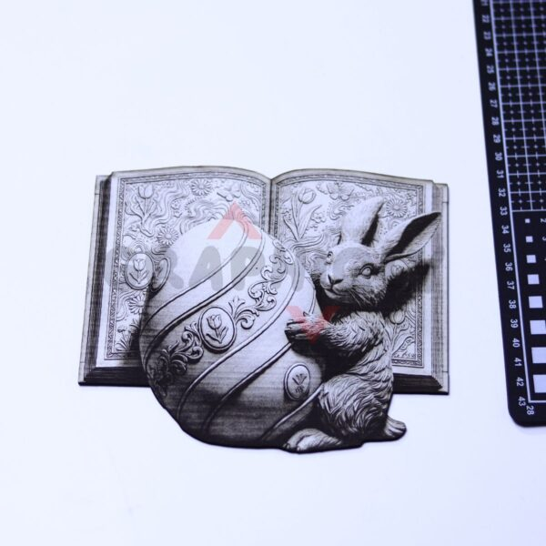 27 Easter Bunny with Giant Egg 3D Illusion Laser File - SVG, WWS, XCS, LBRN2