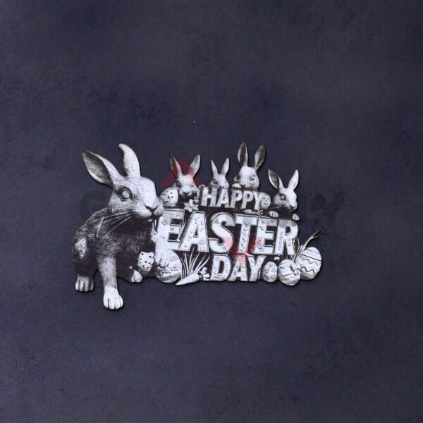 47 Bunny Family Greeting 3D Illusion Laser File - SVG, WWS, XCS, LBRN2