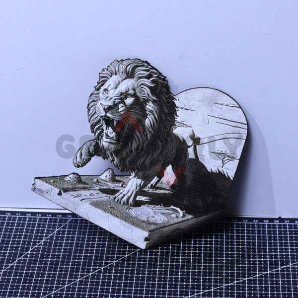 Lion of the Ledge 3D Illusion Laser File - SVG, WWS, XCS, LBRN2