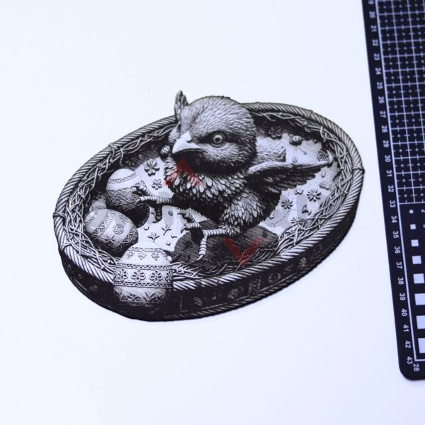 6 Chick in Nest with Eggs 3D Illusion Laser File - SVG, WWS, XCS, LBRN2