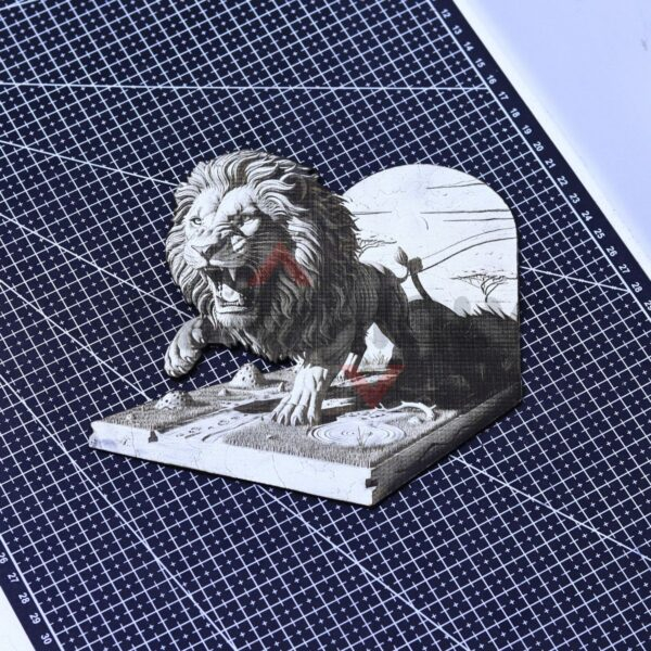 Lion of the Ledge 3D Illusion Laser File - SVG, WWS, XCS, LBRN2