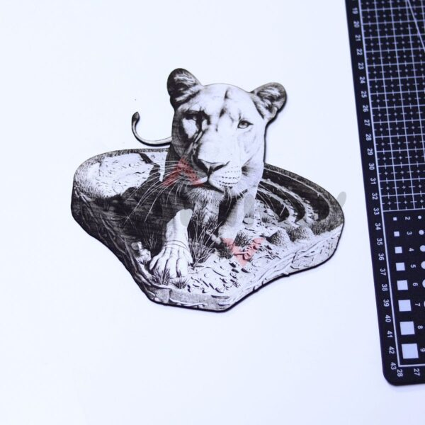 Walking Lioness 3D Illusion Laser File - SVG, WWS, XCS, LBRN2