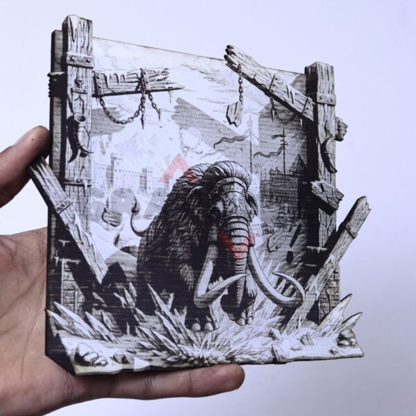 Mammoth in Frozen Valley 3D Illusion