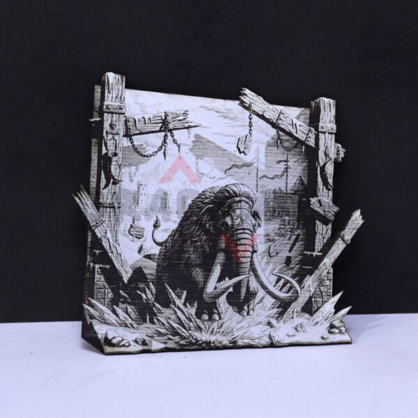 Mammoth in Frozen Valley 3D Illusion Laser File - SVG, WWS, XCS, LBRN2