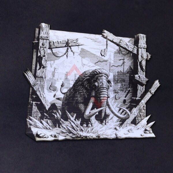 Mammoth in Frozen Valley 3D Illusion Laser File - SVG, WWS, XCS, LBRN2
