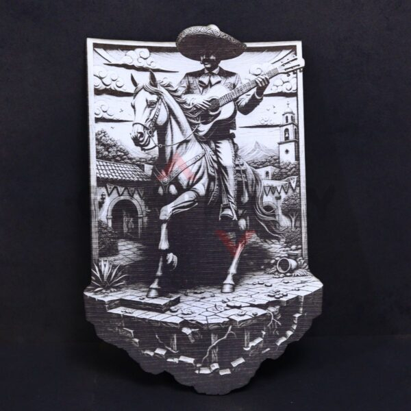 13 Mexican Cowboy Guitar 3D Illusion Laser File - SVG, WWS, XCS, LBRN2