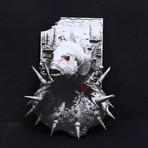 19 Spiked Puffer Fish 3d Illusion Laser File - SVG, WWS, XCS, LBRN2