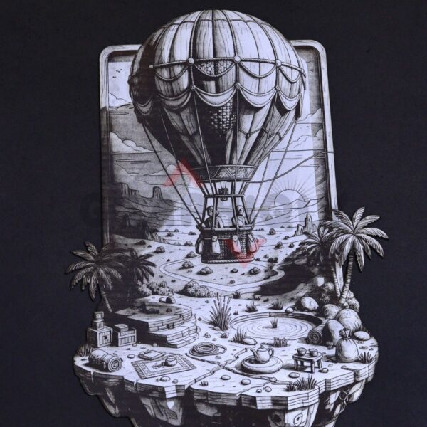 Hot Air Balloon Landscape 3D Illusion Laser File - SVG, WWS, XCS, LBRN2