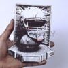 Football Helmet & Ball Still Life 3D Illusion
