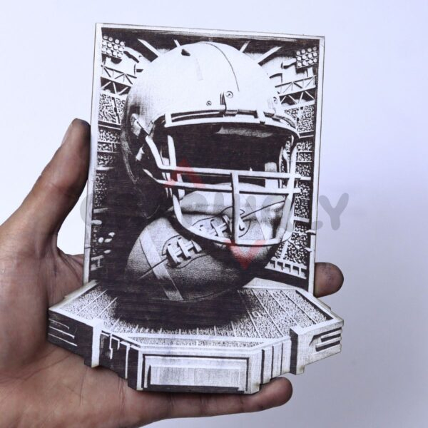 Football Helmet & Ball Still Life 3D Illusion