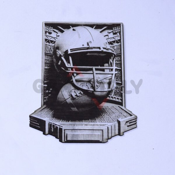 Football Helmet & Ball Still Life 3D Illusion Laser File - SVG, WWS, XCS, LBRN2