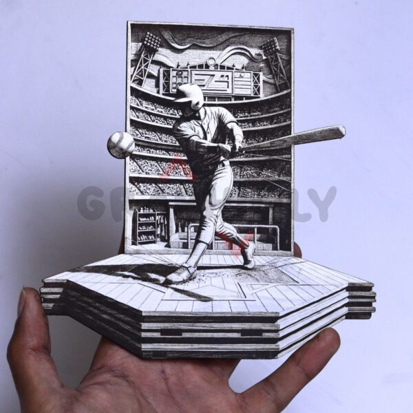 Baseball Batter Power Hitter 3D Illusion
