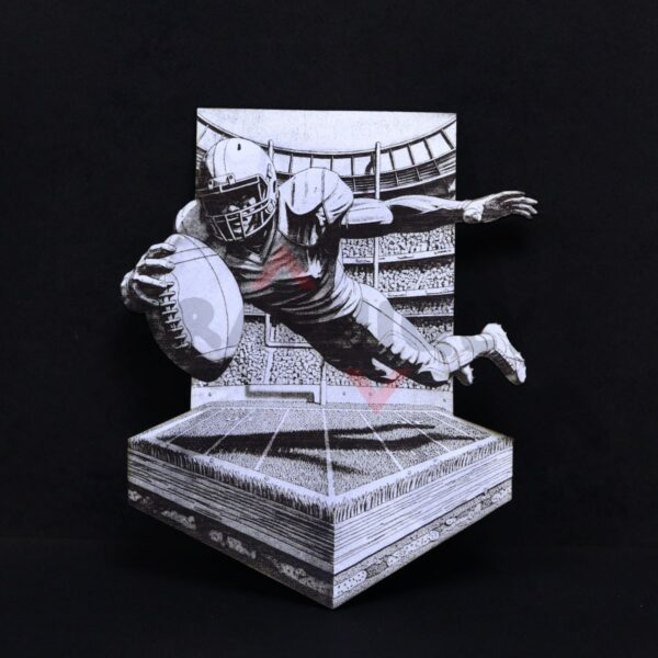 Diving Touchdown Catch 3D Illusion Laser File - SVG, WWS, XCS, LBRN2