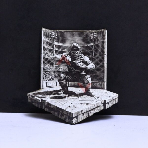 Baseball Catcher Home Plate 3D Illusion Laser File - SVG, WWS, XCS, LBRN2