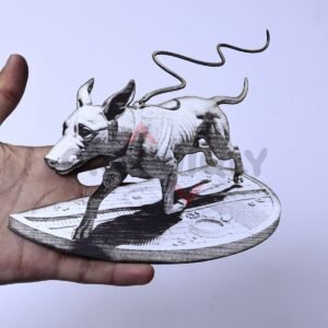 Running Dog with Ribbons 3D Illusion