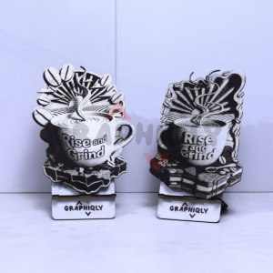 Rise and Grind Coffee Cup 3D Illusion