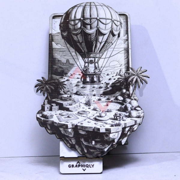 Hot Air Balloon Landscape 3D Illusion