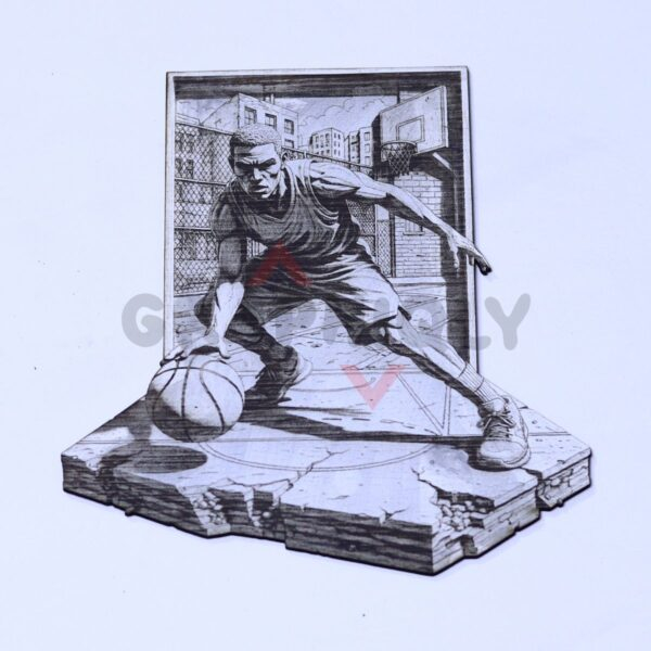 Basketball Crossover Move 3D Illusion Laser File - SVG, WWS, XCS, LBRN2