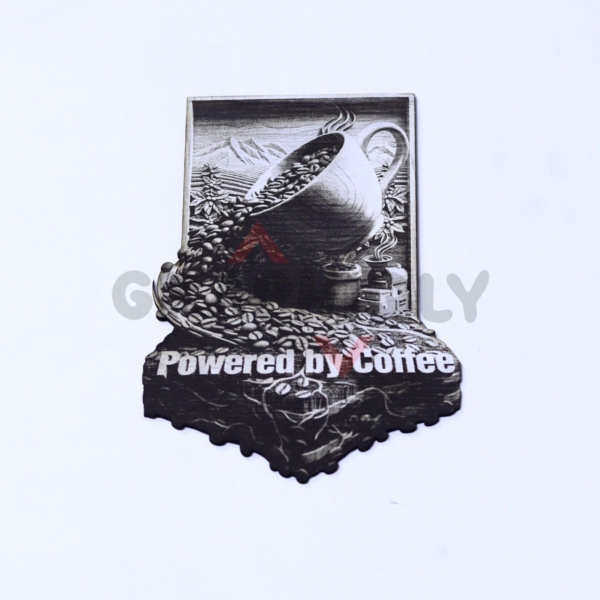 Powered by Coffee Mug 3D Illusion Laser File - SVG, WWS, XCS, LBRN2