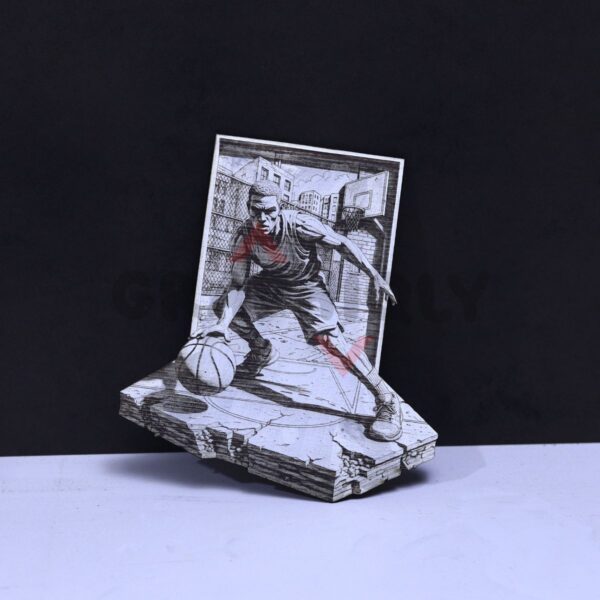 Basketball Crossover Move 3D Illusion Laser File - SVG, WWS, XCS, LBRN2