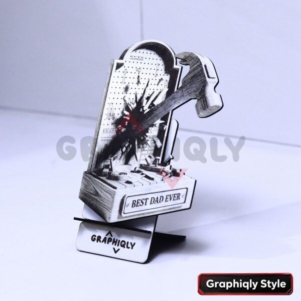 Best Dad Ever Hammer 3D Illusion Laser File - SVG, WWS, XCS, LBRN2