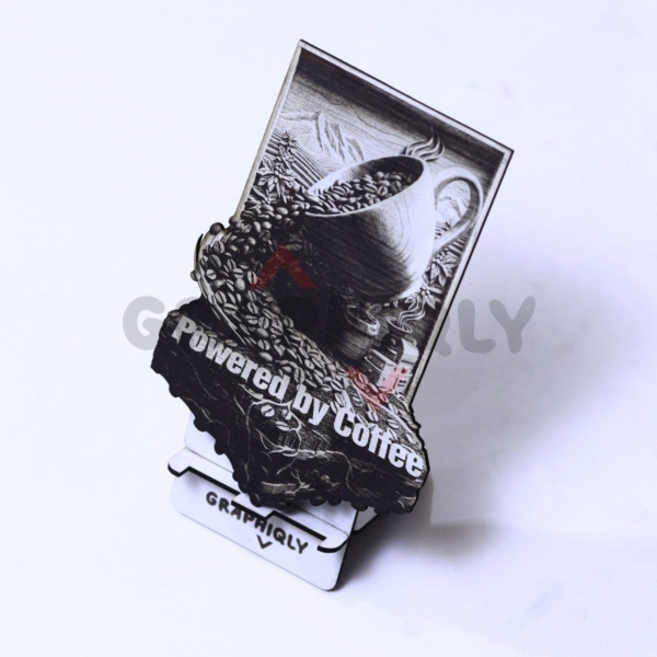 Powered by Coffee Mug 3D Illusion Laser File - SVG, WWS, XCS, LBRN2