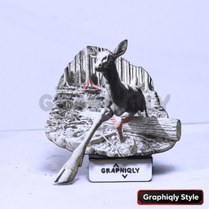 Deer Jumping Over Log 3D Illusion