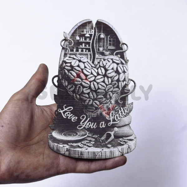 19 Coffee Beans Heart 3D Illusion Laser File - SVG, WWS, XCS, LBRN2