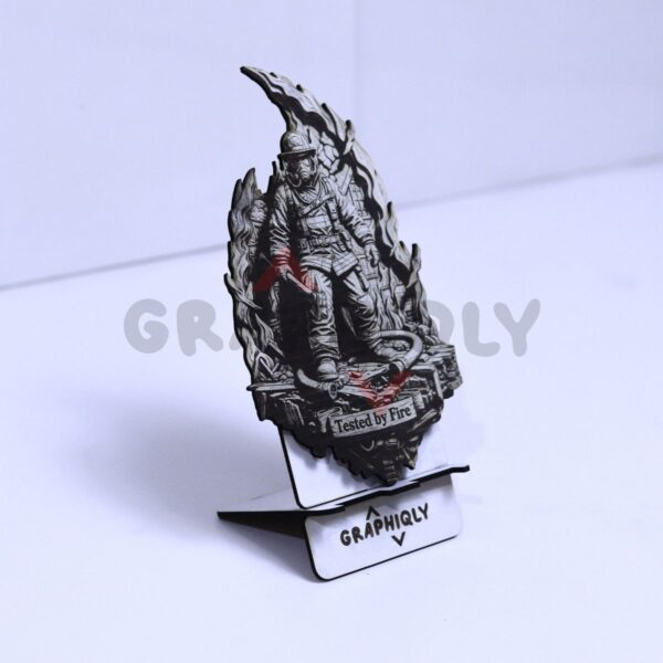 20 Tested by Fire Firefighter 3D Illusion Laser File - SVG, WWS, XCS, LBRN2