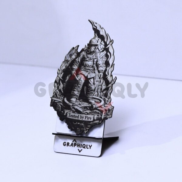 21 Tested by Fire Firefighter 3D Illusion Laser File - SVG, WWS, XCS, LBRN2