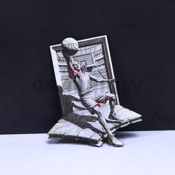 Basketball Layup Drive 3D Illusion Laser File - SVG, WWS, XCS, LBRN2