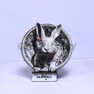 Cute Rabbit Portrait 3D Illusion