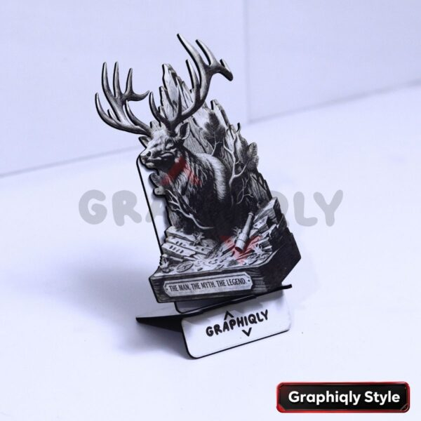 The Man The Myth The Legend Deer 3D Illusion Laser File - SVG, WWS, XCS, LBRN2