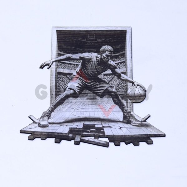 Basketball Wide Crossover 3D Illusion Laser File - SVG, WWS, XCS, LBRN2