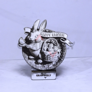 Happy Easter Harvest Bunny 3D Illusion
