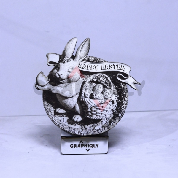 Happy Easter Harvest Bunny 3D Illusion