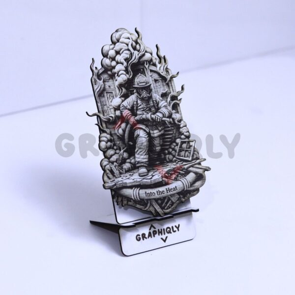 Into the Heat Firefighter 3D Illusion Laser File - SVG, WWS, XCS, LBRN2